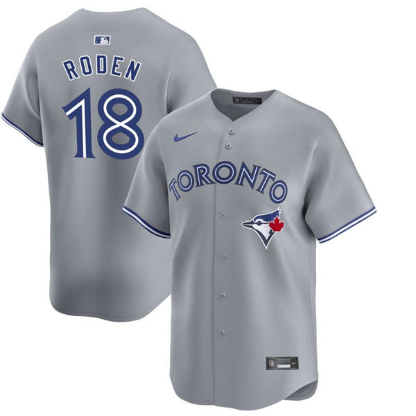 Mens Toronto Blue Jays #18 Alan Roden Nike Gray Road Limited Player Jersey